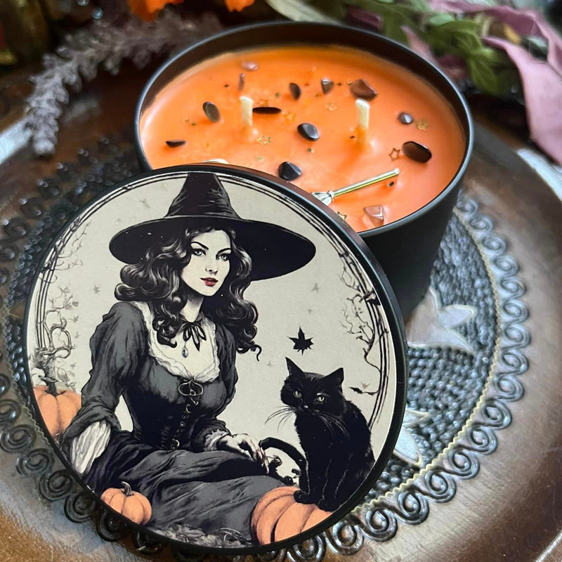 The Witchy Woman Candle~ To Harness and Celebrate Your Inner Witch, Familiar Magick, Crystal Surprise